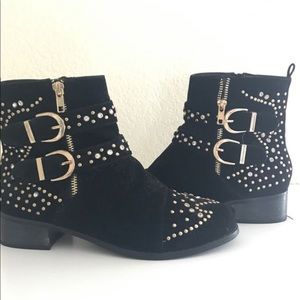 Brand new, never worn, black bedazzled shoes.